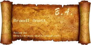 Brandl Anett névjegykártya