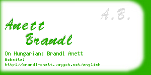 anett brandl business card